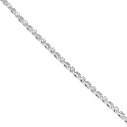 Alternating Round Diamond and Baguette Bracelet