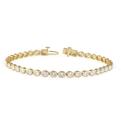 4 carat Oval Lab Diamond East-West Bezel Tennis Bracelet
