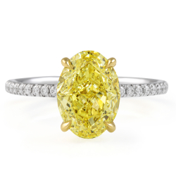 2.61 carat Oval Yellow Lab Diamond Signature Wrap Ring