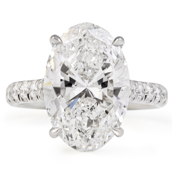 6.01 carat Oval Diamond Cathedral Ring
