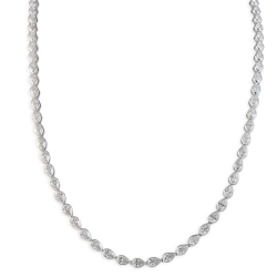 11.9 carat Pear Shape Lab Diamond East-West Bezel Tennis Necklace