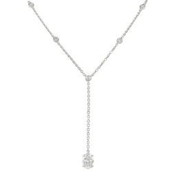 Diamond by the Yard Lariat with Oval Lab Diamond Drop