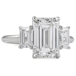 3.06 carat Emerald Cut Lab Diamond Three-Stone Invisible Gallery™ Ring