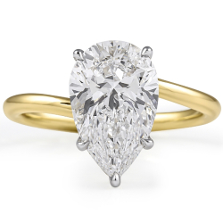 2.75 carat Pear Shape Lab Diamond Swoop Engagement Ring