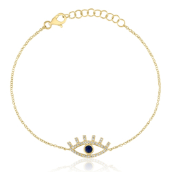 Sapphire and Diamond Evil Eye Bracelet