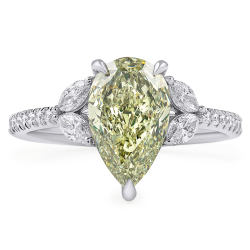2.01 carat Pear Shape Chameleon Diamond Ring
