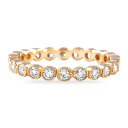 .75ct Round Diamond Rose Gold Bezel Eternity Band