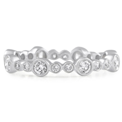 Alternating Size Diamond Bezel Set Eternity Band