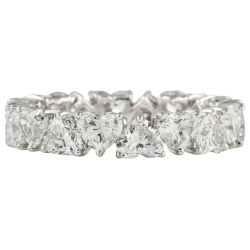 4 carat Heart Shape Lab Diamond Up and Down Eternity Band