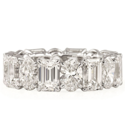 7.50 carat Alternating Oval & Emerald Lab Diamond Eternity Band