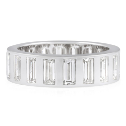 Men's Vertical Baguette Lab Diamond Inlay Band