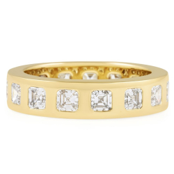 Men's Asscher Cut Lab Diamond Inlay Band
