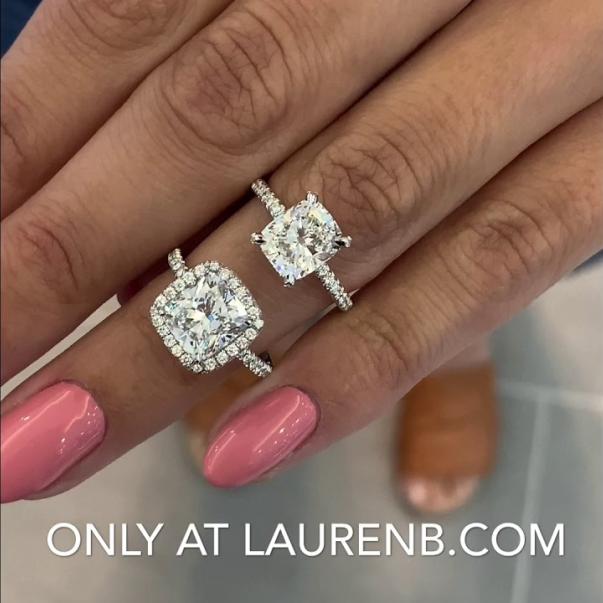 Halo VS Non-Halo Rings: Cushion Diamond Centers