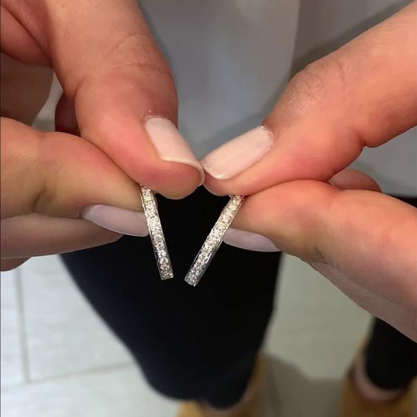 Two-Row Pave Eternity Bands w/Engagement Ring
