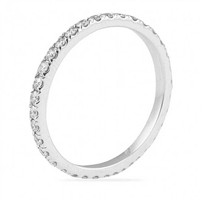 0.55 carat Round Diamond Pave Eternity Band flat