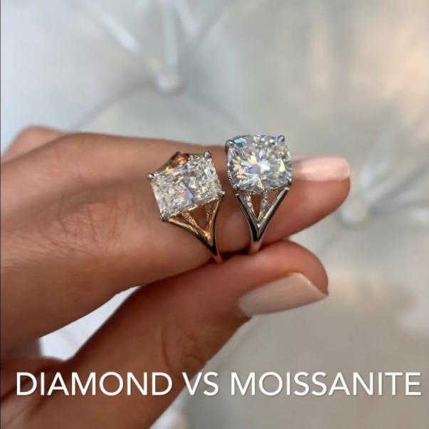 Diamond VS Moissanite Split Band Rings
