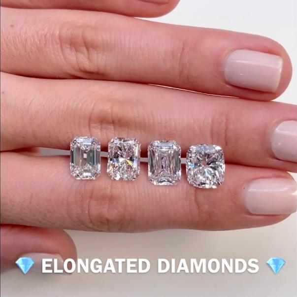 Elongated Diamond Shapes: Emerald, Radiant, Hybrid Step-Cut, and Cushion Diamonds
