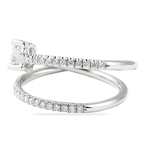 .50 carat Round Diamond Crossover Pave Ring front