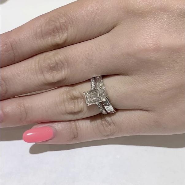 Bezel Set Baguette Halfway Band