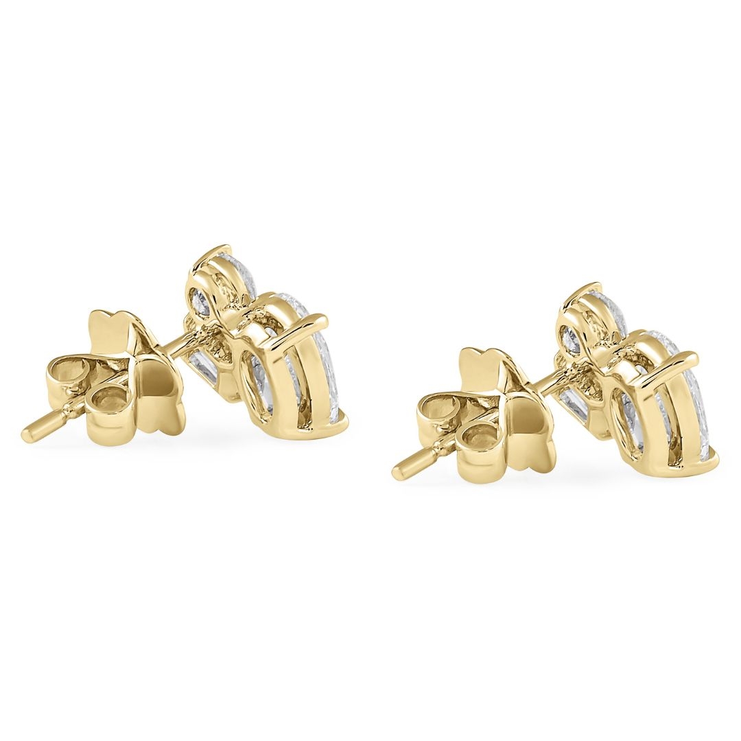 2.30 carat TW Oval Lab Diamond Trio Design Studs yg