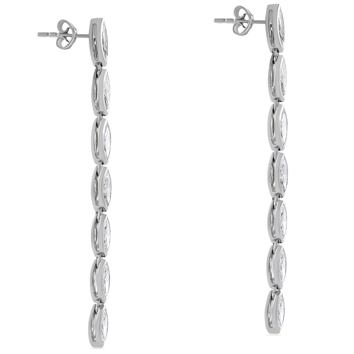 Marquise Bezel Lab Diamond Drop Earrings front