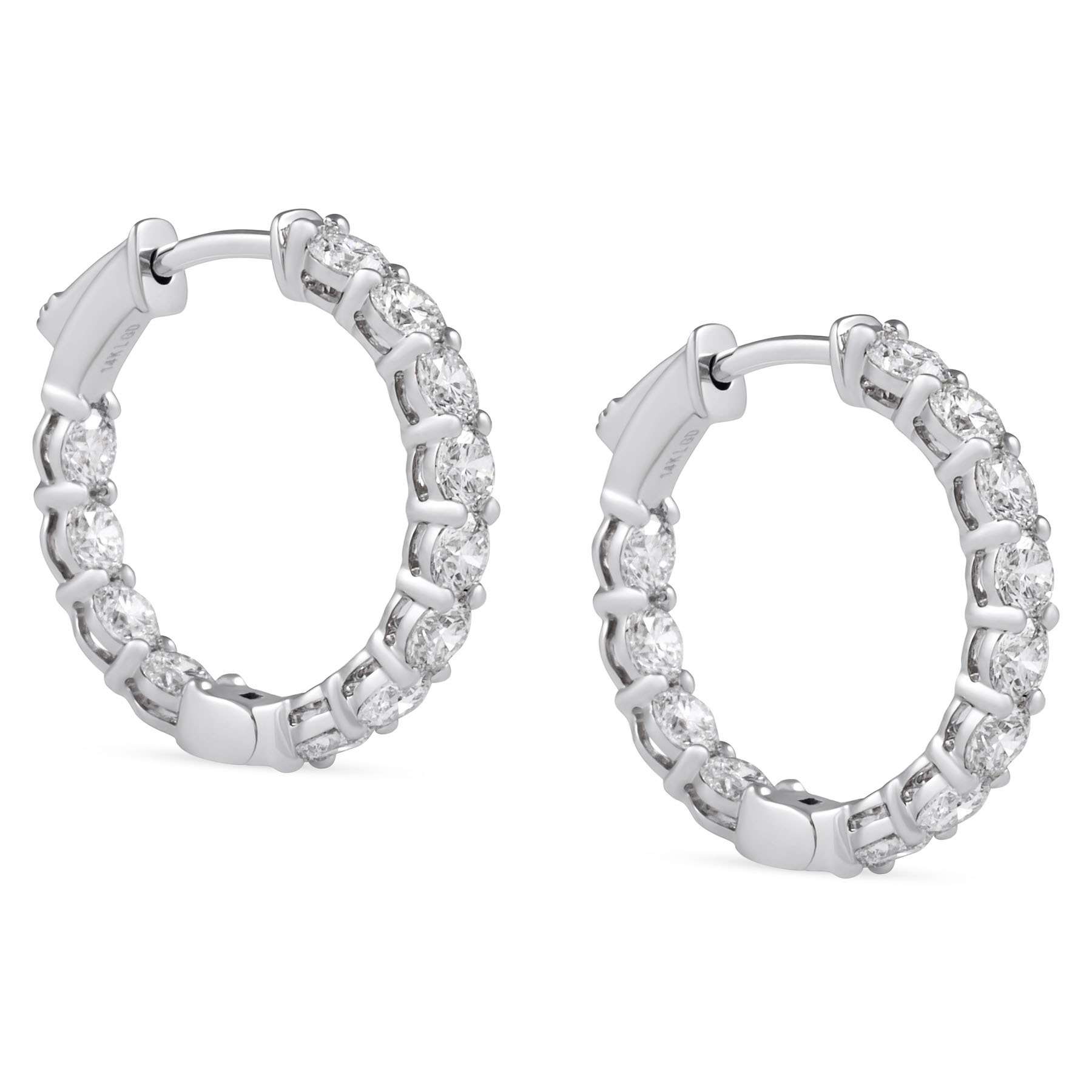 2.40 carat Round Lab Diamond Inside-Out Hoops wg