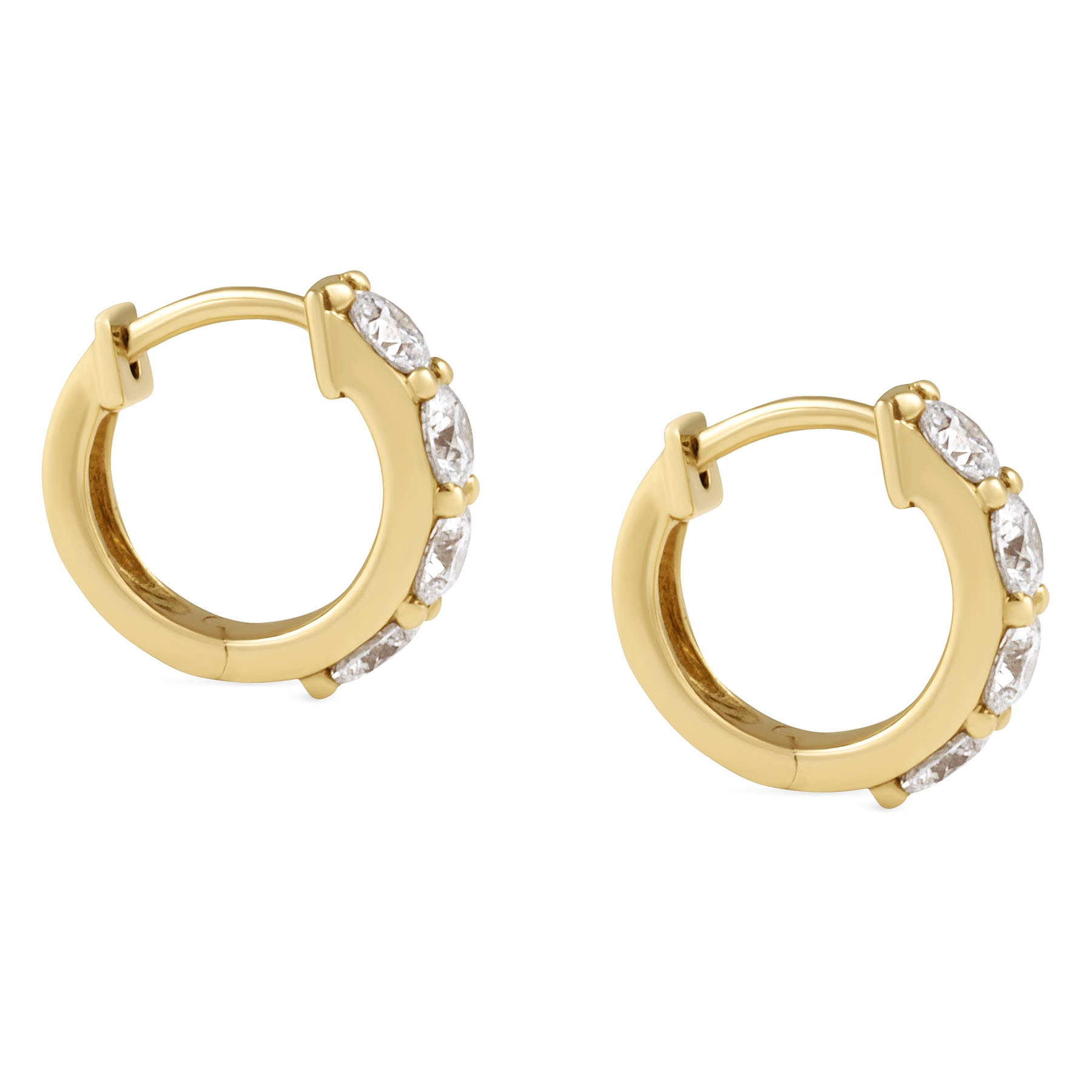 Mini Round Lab Diamond Huggie Hoops yg