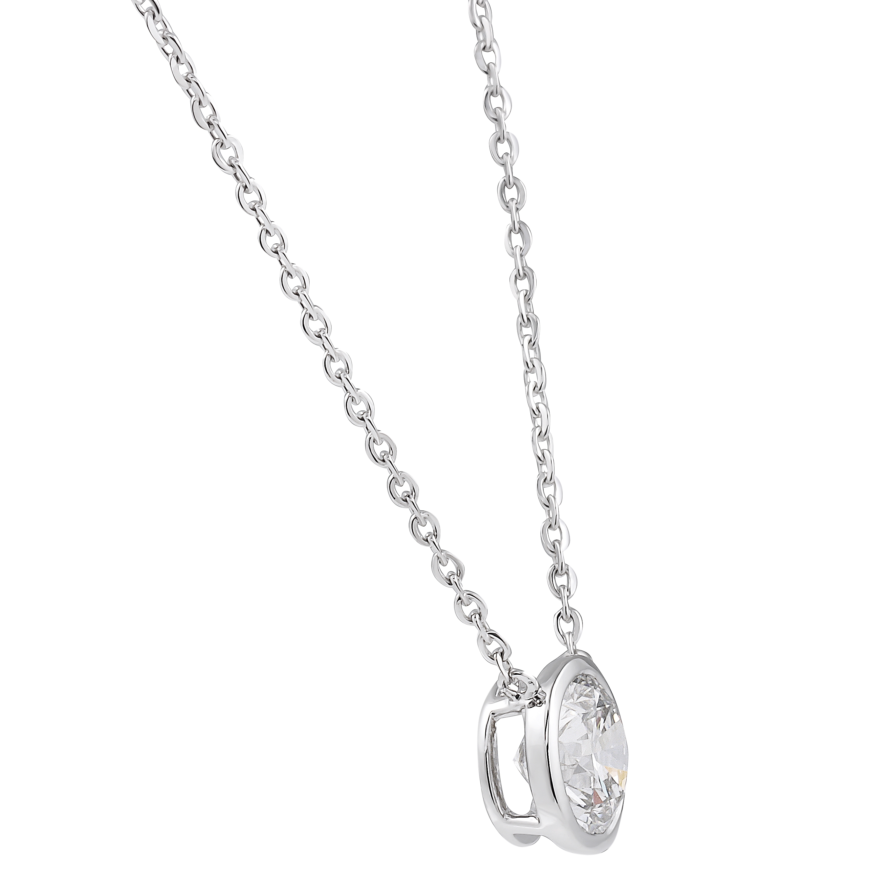 1.5 carat Round Lab Diamond Bezel Pendant yg