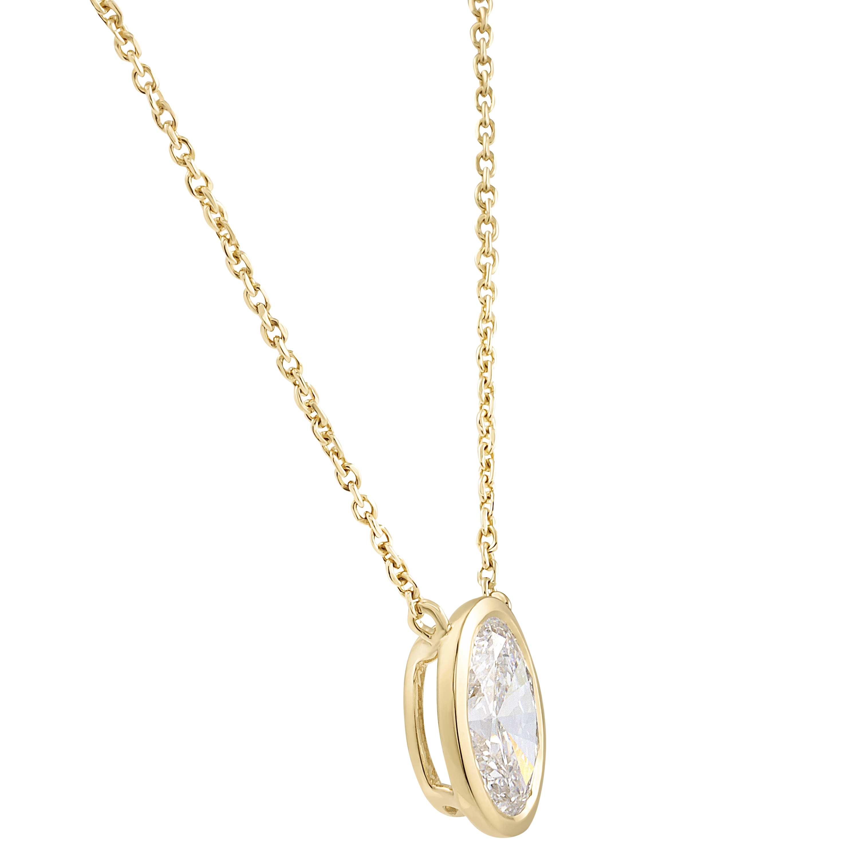 1.55 carat Oval Lab Diamond Bezel Pendant yg