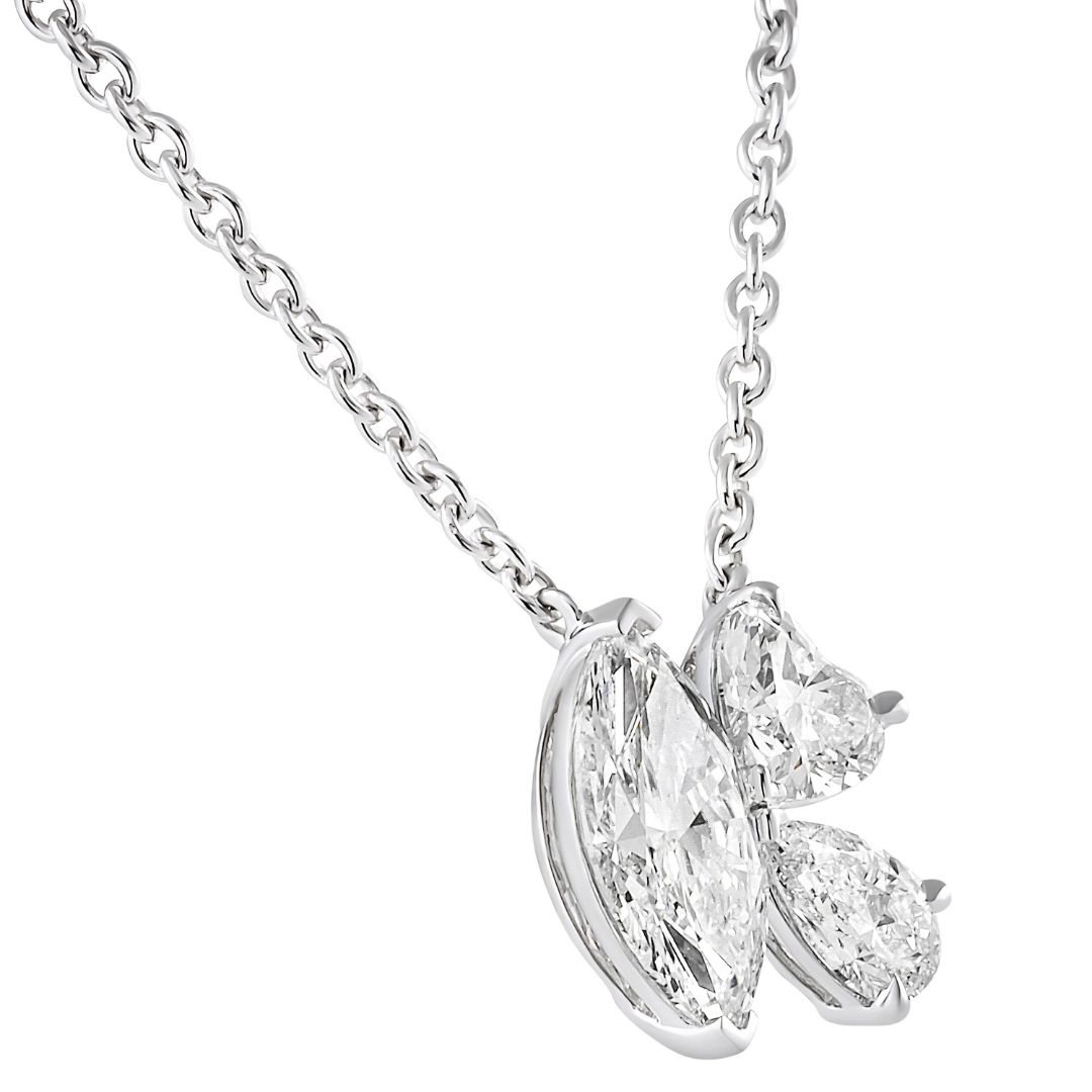 2.50 carat TW Marquise Lab Diamond Trio Pendant