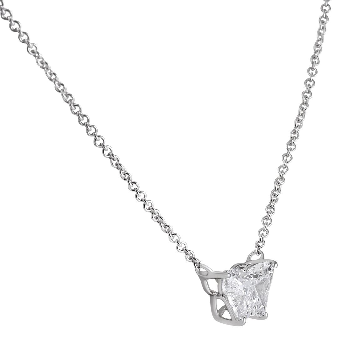 1.4 carat Butterfly Lab Diamond Solitaire Pendant front