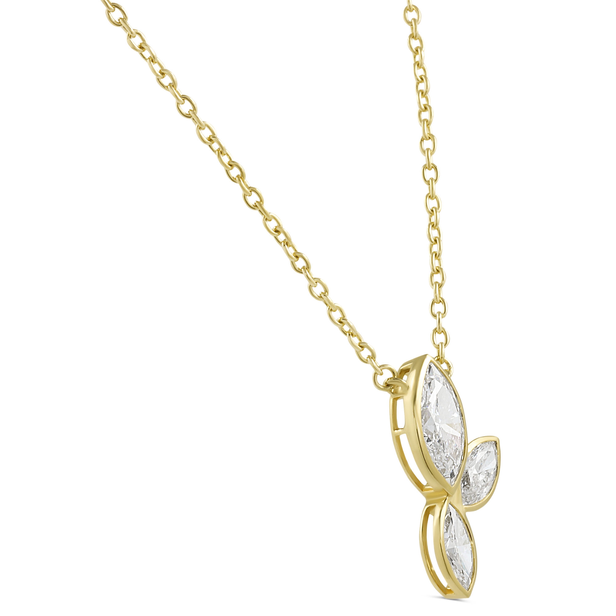 1.60 carat TW Marquise Lab Diamond Trio Pendant yg