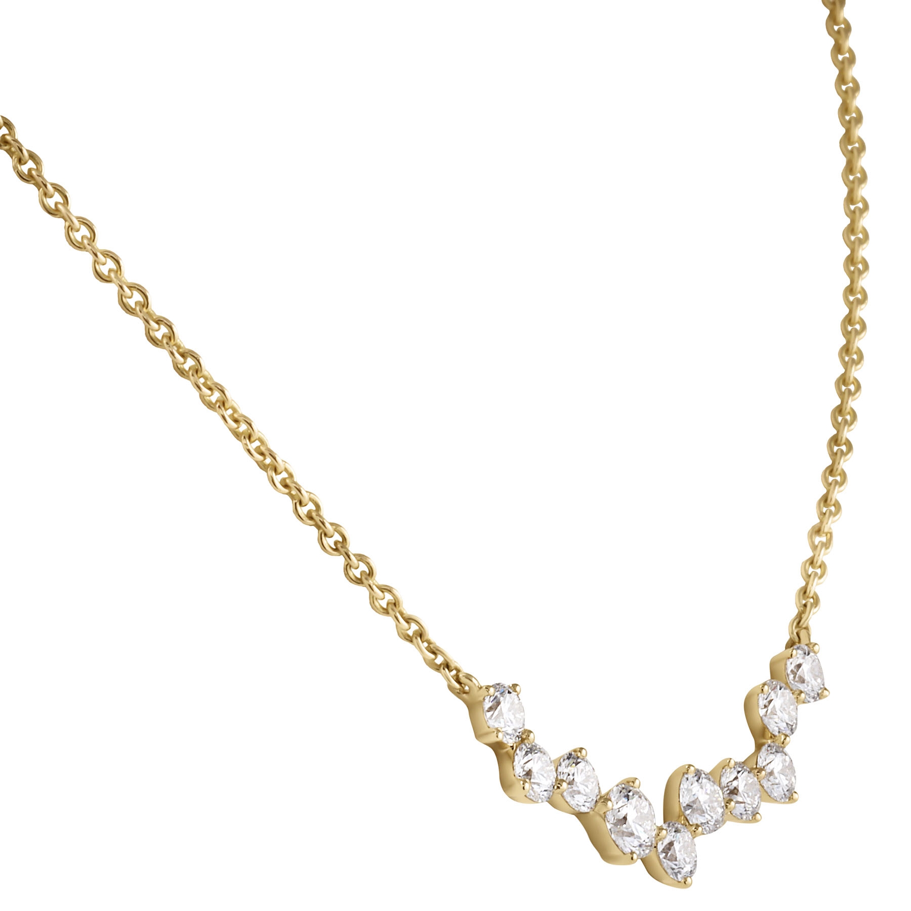1.70 carat Round Brilliant Lab Diamond Cluster Necklace yg