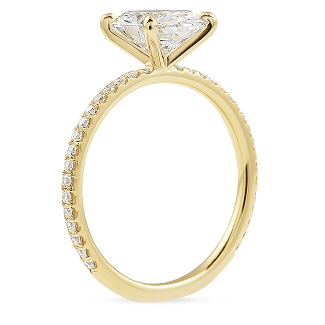 1.71ct Oval Lab Diamond Pave Prong Engagement Ring top