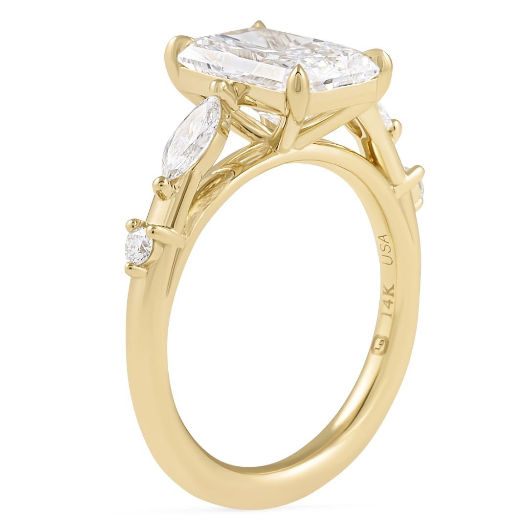 2.76 carat Radiant Cut Lab Diamond Five-Stone Ring flat