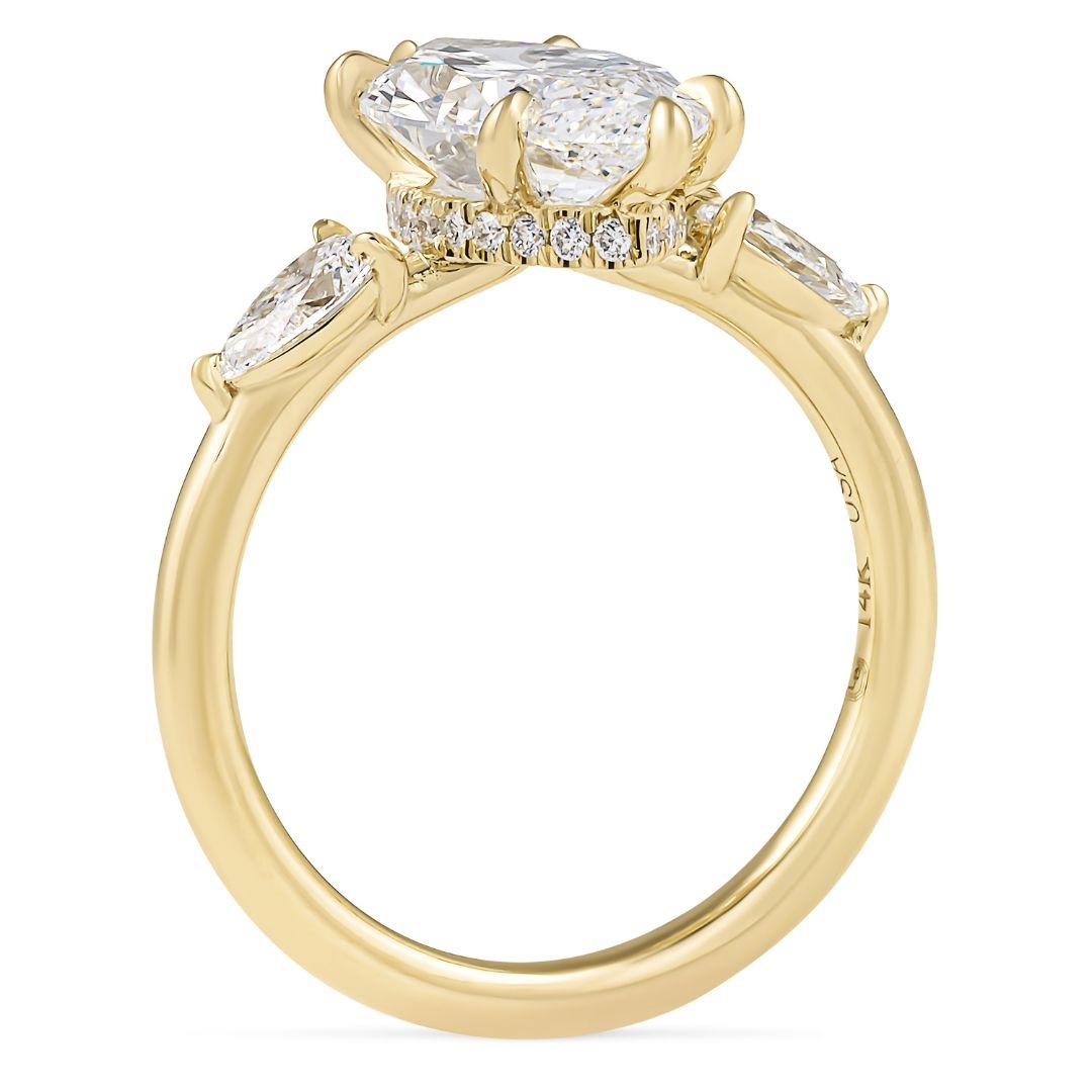 2.89 carat Marquise Lab Diamond Signature Wrap Three-Stone Ring flat