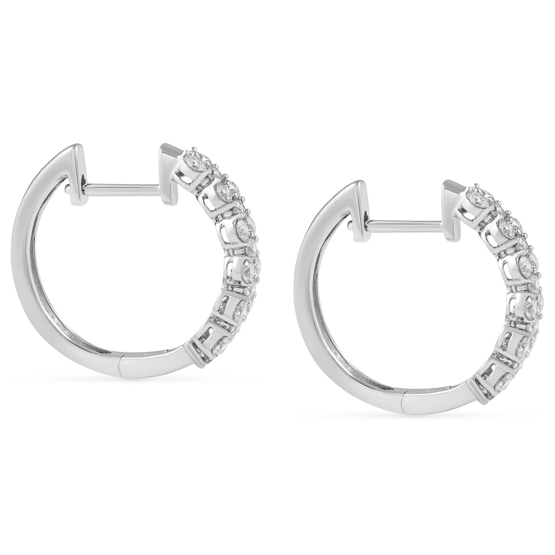 Diamond Cluster Huggie Hoop Earrings wg
