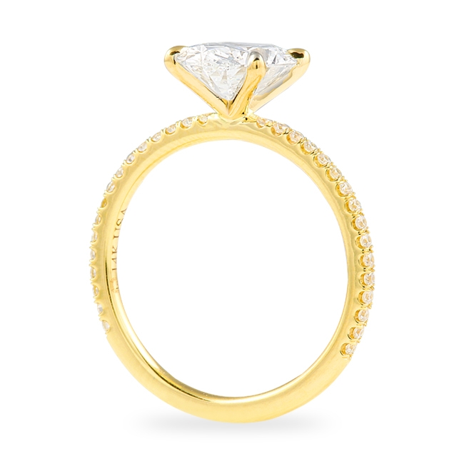 1.80 carat Oval Diamond Super Slim Band Engagement Ring flat