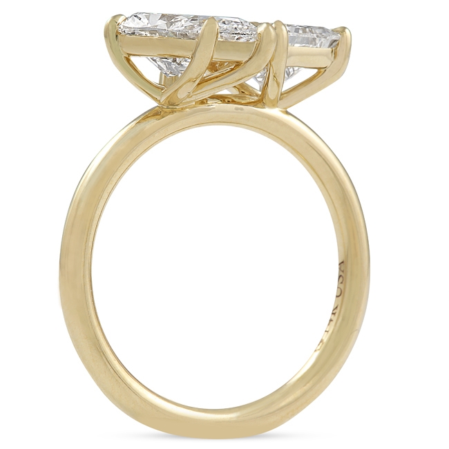 Pear and Princess Cut Diamond Duo Engagement Ring