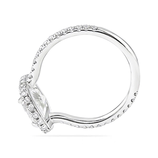 1.50ct Cushion Cut Diamond Halo Engagement Ring angle