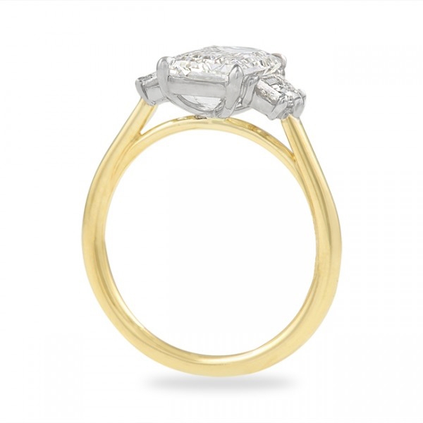 2 ct Emerald Cut Diamond Three-Stone Engagement Ring