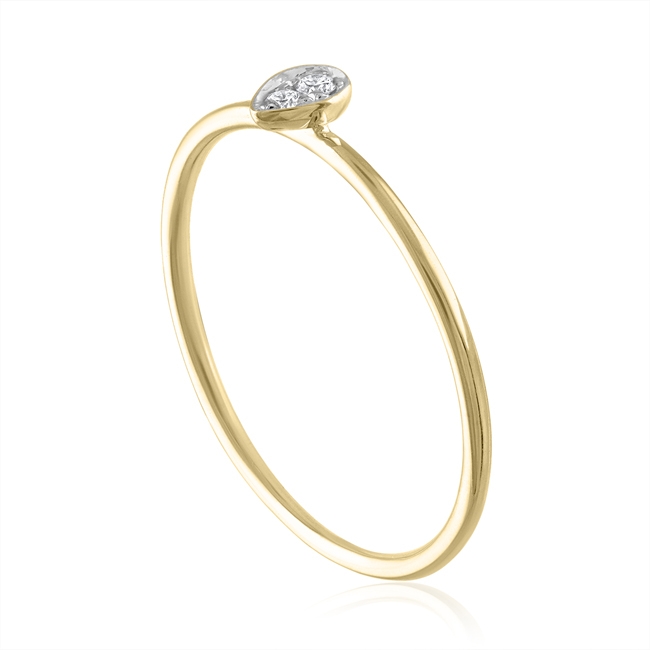 Bezel Set Pear Shape Ring