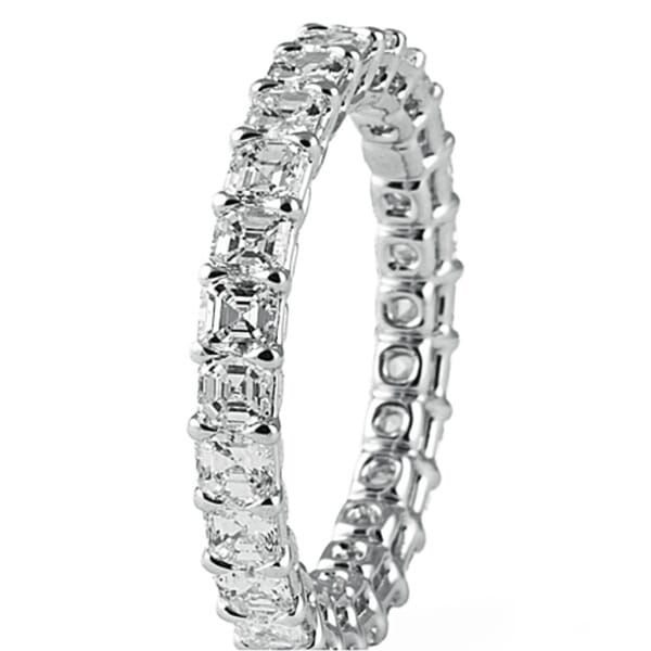 3.52 carat Asscher Diamond Eternity Band flat