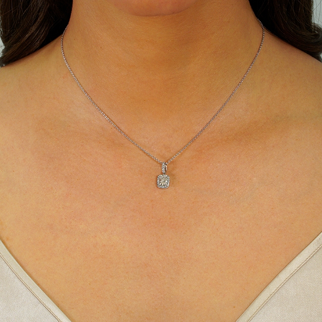 .75 carat Cushion Cut Diamond Pendant lifestyle