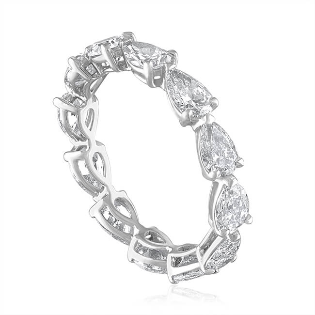 3.40 carat Pear Shape Diamond East-West Eternity Band
