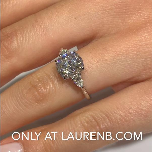 3 ct Cushion Moissanite Three-Stone Ring