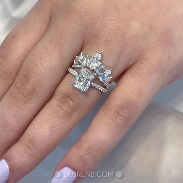Diamond and Aquamarine Tiara Band