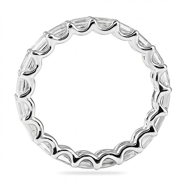 2.60 carat East West Emerald Cut U-shape Eternity Band flat