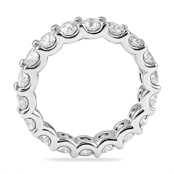 3 Carat Round Diamond U-Shape Eternity Band angle