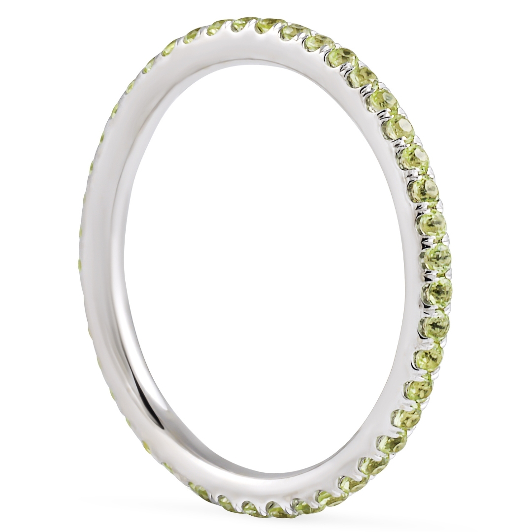 Peridot Pave Eternity Band flat
